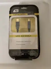 New W/Tags NEXXTECH USB 2.0 Cable,6 Feet/1.8 mGold Plated Contacts,Up Two 40x Fa