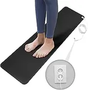 GroundFlow - Conductive Carbon Indoor Grounding Therapy Pad with Extra Long 15' Cord for Desk, Bed, Living Room - Soft, Thick Earth Mat for Sleep, Pain Relief, Wellness - 12 x 39 Inches