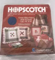 NEW 15X15” CHARLES CRAFT HOPSCOTCH CROSS STITCH Aida Cloth FABRIC Aquamarine