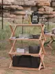 免運+開發票 戶外露營裝備用品多層置物架野餐簡易折疊桌子便攜式實木收納活動