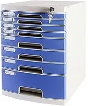 VUCICA 8-Layers Drawer Cabinet, File Cabinet with Lock and Blank Label, Information Cabinet, File Classification Management and Storage