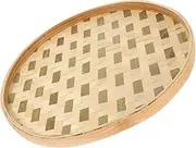 Bamboo Snack Storage Tray Round Dried Food Display Basket for Home Elegant and Chic Serving Platter for Parties and Restaurants Workmanship Smooth Surface