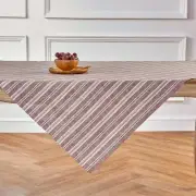 Solino Home 100% Pure Linen Table Throw for Summer - Chelsea Stripe, Made in USA