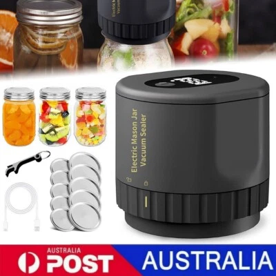 Electric Mason Jar Vacuum Sealer Kit for Wide/ Regular Mouth Mason Jars 10 Lids