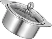 Anneome Commercial Pot Stainless Steel Hot Pot Divided Design 16cm for Hot and Fondue