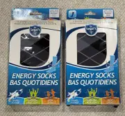 Dr. Segal's Energy Socks Mens Black Grey Argyle Size B Shoe Size 9-11 NEW NIB