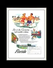 1950 This is the Springtime You'll Remember a Lifetime Florida - Matted to 11x14