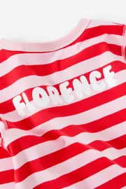 [Cotton On Kids] Cotton On Kids - Ava Long Sleeve Pyjama Set Personalised - Asher stripe fairy pink/varsity red 2 ASHER STRIPE FAIRY PINK/VARSITY RED