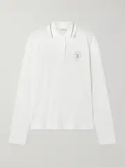 [Brunello Cucinelli] Brunello Cucinelli - Printed Cotton-jersey Polo Shirt - White - large large White