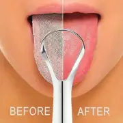 Steel Tongue Scraper Metal Tongue Cleaner Dental Care Tool