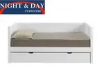 Day Bed Nashville Hardwood Timber plus Single Trundle in White ( Brand New )