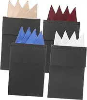 [VALICLUD] 4pcs Men's Suit Handkerchiefs Fashionable Pocket Squares Handkerchiefs for Men