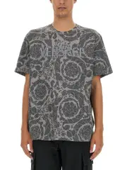 [Versace] Versace-Silhouette Baroque Logo T-Shirt-Uomo XL