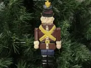 Rustic Nutcracker Soldier Christmas Ornament, Wooden