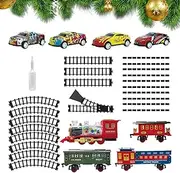 Electric Train Set - Electric Train Set Sound Train Toy - Model Locomotive Railway Kit Battery-Powered Christmas Toy for Girls & Kids