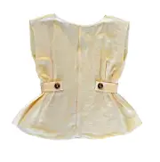 Cue City top low V back side button detail size 12 NWTs RRP $129 in pale lemon