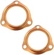 2pcs 2.5 inch Copper Header Collector Exhaust Gaskets Reusable for SBC BBC 302 350 454 Gaskets，Sbc 350 Exhaust Gasket，Copper Exhaust Pipe Gasket