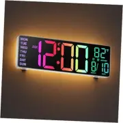10.5'' Large Digital Wall Clock with Remote Control, Dual 10.5 inches White