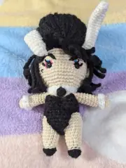Elvira Mistress Of The Dark Chibi Bunny Crochet Doll Amigurumi