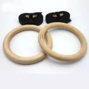Wooden 28mm Fitness Gymnastic Rings Gym Exercise Crossfit Pull Ups Muscle Tools