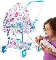 Baby Doll Stroller | Lightweight Baby Doll Play Carriage - Spacious Realistic Nursery Toy Stroller for Pretend Play for Thanksgiving Birthday Easter