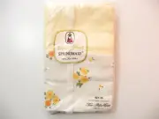 NEW Vintage Springmaid 2 Pillow Cases Combed Percale YELLOW Floral 42x38"