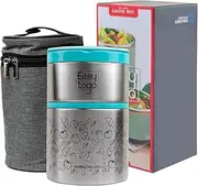 Easy Togo 2-Tier Lunch Box - 32oz Stainless Steel Stackable Insulated Food Container with Lunch Bag, Portable Lunch Box for, Adult, Women, Men, Blue Togo LunchBox