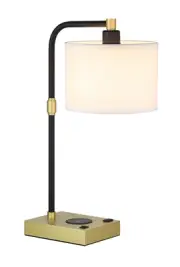 Lighting Table Lamp Modern Desk Lamp with Wireless Charger Bedside Lamp in Brass
