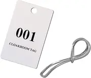 [The Card Network] 100 Pairs of Plastic Cloak Room Tags/Tickets, Numbered 001-100, with 100 Luggage Loops - Biodegradable