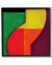 Stupell Mordern Zig Zag Red And Green by Matthew Finger Framed Art