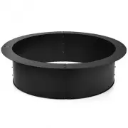 36 inch Round Steel Fire Pit Ring Line for Outdoor Backyard - Color: Black