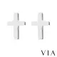 【VIA】白鋼耳釘 白鋼耳環 符號耳釘 十字架耳釘/符號系列 經典十字架造型白鋼耳釘(鋼色)