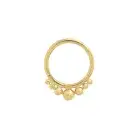 14k Solid Yellow Gold Seamless Ring with Balls, Conch, Helix, Septum, Daith