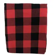 Buffalo Plaid Fabric Tablecloth Country Farmhouse Red Black Check 60 x 84 New
