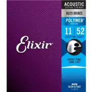 Elixir #11025 Acoustic Polyweb String 80/20 Bronze 11-52 Custom Light