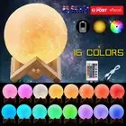 Dimmable 3D Lunar Moon Lamp Moonlight LED Night Decor Light Touch Sensor Remote