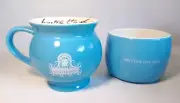 SAN CHURRO Chocolateria Blue Mug and Bowl for Tea Coffee Hot Chocolate Unused