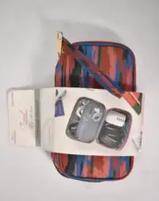 Ms. J Travel Essentials Tech Organizer Bag Multi Hue Carry Pouch Case Zippered
