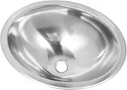Depisuta RV Kitchen Round Oval Sink, Stainless Steel RV Sink, Single Bowl, Motor Home, 393x293x150mm, 15.5" x14.5" for Yacht Boat,