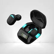 [Treble Wave] S7 True Wireless Earbuds, Bluetooth 5.3, Active Noise Cancelling, IPX7 Water Resistant, LED Display, Black
