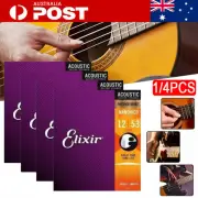 1-4PCS 6 Strings Elixir Acoustic Guitar String Phosphor Bronze 12-53 16052 LIGHT