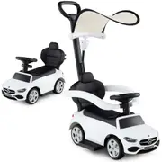 Costway Mercedes-Benz Licensed Foot to Floor Sliding Car w/Adjustable Canopy & Steering Ride On Push Car White