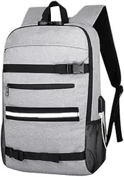 Outdoor Anti-Theft Skateboard Backpack Waterproof Laptop Bag Large Capacity Travelling Bag with USB Charging Port