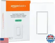 Amazon Basics Smart Switch, Single Pole, Works with Alexa Only, 2.4 GHz Wi-Fi