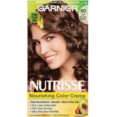 Garnier Nutrisse Nourishing Color Creme Light Natural Brown [60] 1 ea (Pack of 6