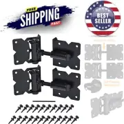 Self-Closing Gate Hardware Hinges Heavy Duty for Wooden Vinyl PVC Fences 2 Pack