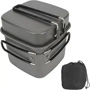 Camping Cookware - Lightweight Hiking Pot, Portable Outdoor Cooking Pot | Outdoor Cooking Camping Cookware Aluminum Non-Stick Camping Pots Camping Equipment Accessories Hiking Jerk