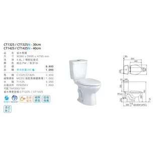 【東星市】套房衛浴六件組Caesar凱撒衛浴CT1325 CT1425馬桶+凱撒臉盆衛浴組L2152送白鐵雙層固定置物架