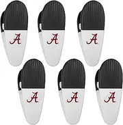 Sports NCAA Alabama Crimson Tide Chip Clip Magnets, 6pk White, One Size