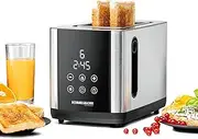 ROMMELSBACHER Toaster To 850 - 2 Wide Slots for XL Toast, Automatic Slice Centring, LED Display, Countdown, 9 Levels, Defrosting, Bread Attachment, Crumb Drawer